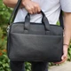 Стильный мужской портфель для ноутбука 40х28х10, кожаная сумочка для документов, мужская деловая сумка для города, черный - изображение 2