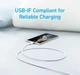 Кабель Anker 322 USB-A to USB-C - 1.8m Nylon White (A81H6H21) - изображение 4