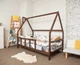 Детская кровать домик Монтессори BUSY WOOD на ножках Модель 1 200x90 см тёмное дерево - изображение 1