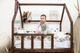 Дитяче ліжко будиночок Монтессорі BUSY WOOD на ніжках Модель 1 120х60 см темне - зображення 5