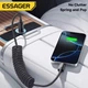 Кабель пружинный телескопический Essager 100W 5A TypeC-TypeC Быстрая зарядка Передача данных для смартфонов планшенов ноутбуков (длина 120 cм) - изображение 2