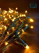 Светодиодная гирлянда нить на елку Желтая 21 м300 LED от сети черный провод - изображение 4
