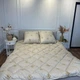 Одеяло двуспальное стеганое зимнее из шерсти Leri Max Pure Wool 21501 180х210 см бежевое - изображение 3