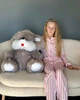Пижама детская домашняя шелковая рубашка со штанами Розовая полоска Maybel 134-140 7006Secret (2892_4) - изображение 6