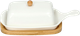 Maselniczka Homla Fincan porcelanowa z bambusową podstawką 22 cm (5902869958339) - obraz 1