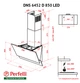 Белая наклонная кухонная вытяжка Perfelli DNS 6452 D 850 WH LED, сенсорная настенная декоративная, 60 см - изображение 5