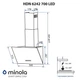 Бежевая наклонная кухонная вытяжка Minola HDN 6242 IV 700 LED, настенная декоративная, шириной 60 см - изображение 2