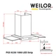 Сенсорна кухонна витяжка настінна декоративна Т-подібна WEILOR PGS 9230 IG 1000 LED Strip, шириною 90 см - зображення 4