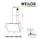 Черная декоративная сенсорная наклонная кухонная вытяжка WEILOR WDS 62301 R BL 1000 LED, с пультом ДУ - изображение 2