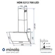Черная настенная декоративная наклонная вытяжка для кухни Minola HDN 5212 BL 700 LED, шириной 50 см - изображение 2