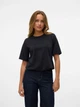 Футболка хлопковая женская Vero Moda 10308819 XL Black (5715608035471) - изображение 5