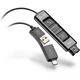 Перехідник Poly DA85 USB > QD з вбудованим пультом керування для гарнітур EncorePro, USB-A, USB-C, чорний - изображение 2
