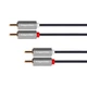 Audio кабель Kruger&Matz Basic 2RCA - 2RCA 1м Black-Silver - изображение 1