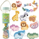 Drewniana zabawka Woopie GREEN Zwierzątka ZOO ze sznurowaniem 13 elementów (5906280652678) - obraz 1
