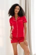 Пижама: рубашка и шортики Roksana 50(2XL) Красный (115391) - изображение 1