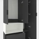 Шафа Metkas Home A002L 1000x420x2300 ЛДСП Антрацит - Білий Сніг - зображення 3