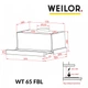 Вытяжка для кухни WEILOR WT 65 FBL, черная телескопическая встраиваемая в шкаф кухонная вытяжка, 60 см - изображение 10