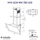 Кухонная вытяжка Minola HVS 6224 WH 700 LED, белая сенсорная наклонная вытяжка на кухню с пультом ДУ, 60 см - изображение 8