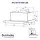 Белая выдвижная встраиваемая телескопическая вытяжка для кухни Minola HTL 6614 WH 1000 LED, шириной 60 см - изображение 4