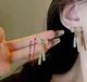 Женские сережки Бантики в стразах и камушках jewelry Золотистые-белые - изображение 5