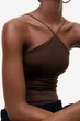 Боди-майка женская H&M 1072374003c33 XS Коричневая (1000000052685) - изображение 3
