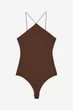 Боди-майка женская H&M 1072374003c33 XS Коричневая (1000000052685) - изображение 4