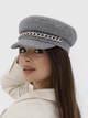 Кепи кашемировая женская с серебристой цепью D.Hats цвет серый - изображение 5