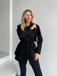 Жіночий піджак з плечиками та паском Uaclothes 46-48 Чорний (like35221-156411350) - зображення 3