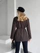 Жіночий піджак з плечиками та паском Uaclothes 42-44 Коричневий (like35224-156441349) - зображення 7