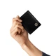 Кожаный картхолдер мини-кошелек из натуральной кожи с RFID защитой вертикальный на кнопке, черный 62077 - изображение 4