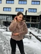 Шуба короткая искусственная под шиншиллу с отложным воротником MNC бежевый 39rv269 48 - изображение 1