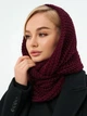 Женский шарф-хомут вязаный 120 х 40 Бордовый - изображение 6
