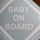 Наклейка на авто ребенок в машине Baby on board 01 знак дети на стекло автомобиля глянцевая белая 200х200 мм - изображение 5