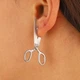 Серьги Ножницы серебристые Podarkus BK906-S - изображение 2