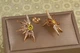 Серьги гвоздики Xuping Jewelry Ярило с желтым камнем 2,9 см золотистые - изображение 2