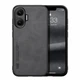 Кожаный чехол X&E для Xiaomi Poco F7 с металлической вставкой black - изображение 1