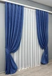 Комплект готовых штор VR-Textil Жаккард Мрамор Al1 № 442ш Синий 150х290 см 2 шт (30-182) - изображение 3