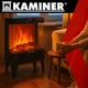 Электрокамин с эффектом огня EMBEGO Kaminer 26400 обогреватель для дома и дачи 2 кВт с регуляцией температуры таймером и пультом - изображение 3
