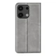Чехол Taba Retro-Skin для Xiaomi Redmi Note 13 Pro 4G книжка с визитницей кожа PU серый - изображение 5