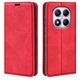 Чехол Taba Retro-Skin для Xiaomi Redmi Note 14 Pro 4G книжка с визитницей кожа PU красный - изображение 1