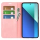 Чехол Taba Retro-Skin для Xiaomi Redmi Note 13 Pro 4G книжка с визитницей кожа PU розовый - изображение 2