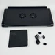 Столик для ноутбука складной с кулером для охлаждения, универсальная алюминиевая подставка на кровать, диван, стол с вентиляционными отверстиями и регулировкой высоты и наклона Черная, TN-2317 - изображение 3