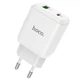 Сетевое зарядное устройство Hoco N5 Favor dual port PD20W+QC3.0 charger(EU) White - изображение 5