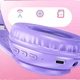 Беспроводные полноразмерные наушники Hoco W42 Cat Ear с подсветкой, BT5.3, AUX, TF, 400mAh, 10h, фиолетовые - изображение 3