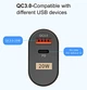Сетевое зарядное устройство для телефона QC3.0/PD3.0 20W 1xUSB + Type-C быстрая зарядка смартфона USLION UC6991 (BK-384) Black - изображение 3