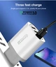 Сетевое зарядное устройство для телефона QC3.0 18W 3xUSB быстрая зарядка смартфона USLION UC3734 (BK-373) White - изображение 5