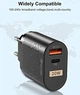 Сетевое зарядное устройство для телефона QC3.0/PD3.0 20W 1xUSB + Type-C быстрая зарядка смартфона USLION UC6991 (BK-384) Black - изображение 6