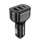 Автомобильное зарядное устройство 2xUSB + Type-C QC/PD быстрая зарядка для телефона в прикуриватель машины USLION US0149 Black - изображение 1