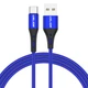 Кабель USB Type-C - USB (2m) провід швидкого заряджання для телефону USLION US0125 Blue - зображення 1