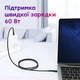 Кабель USB Type-C - USB Type-C (2m) 60W PD Fast Charging дата-провід швидкого заряджання передачі даних для телефону USLION US0123 Black - зображення 2